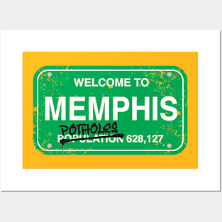 Street Sign, Memphis, Pothole Shirt, Funny Pothole Posters and Art